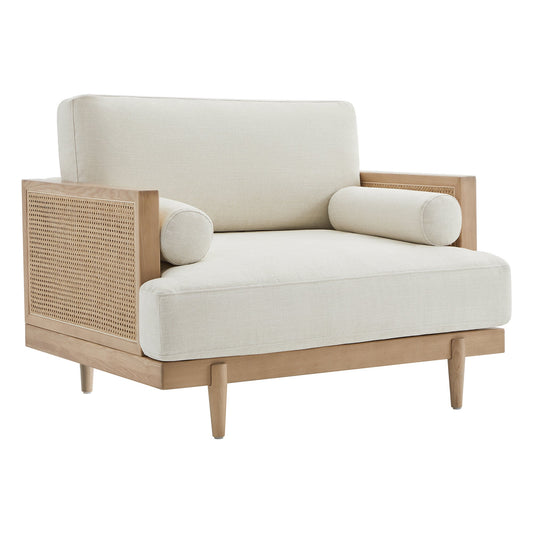 Cane Armchair with Modern Design and 41.8" Height