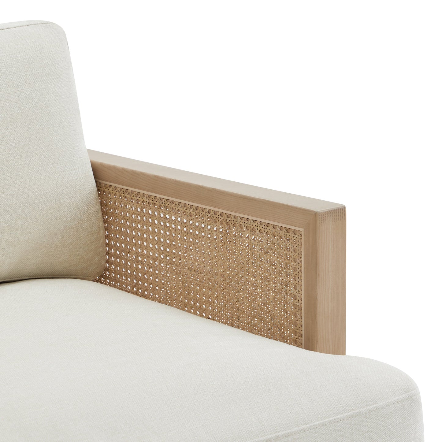Cane Armchair with Modern Design and 41.8" Height