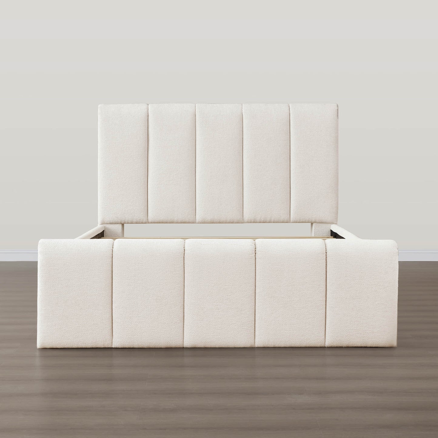 Channel-Tufted Plush Upholstered Platform Bed