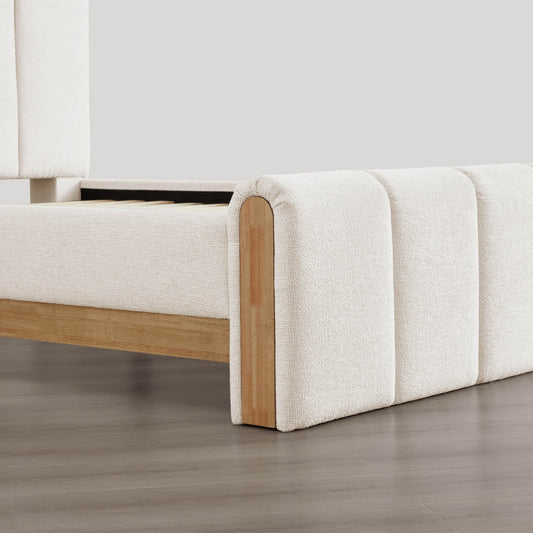 Channel-Tufted Plush Upholstered Platform Bed