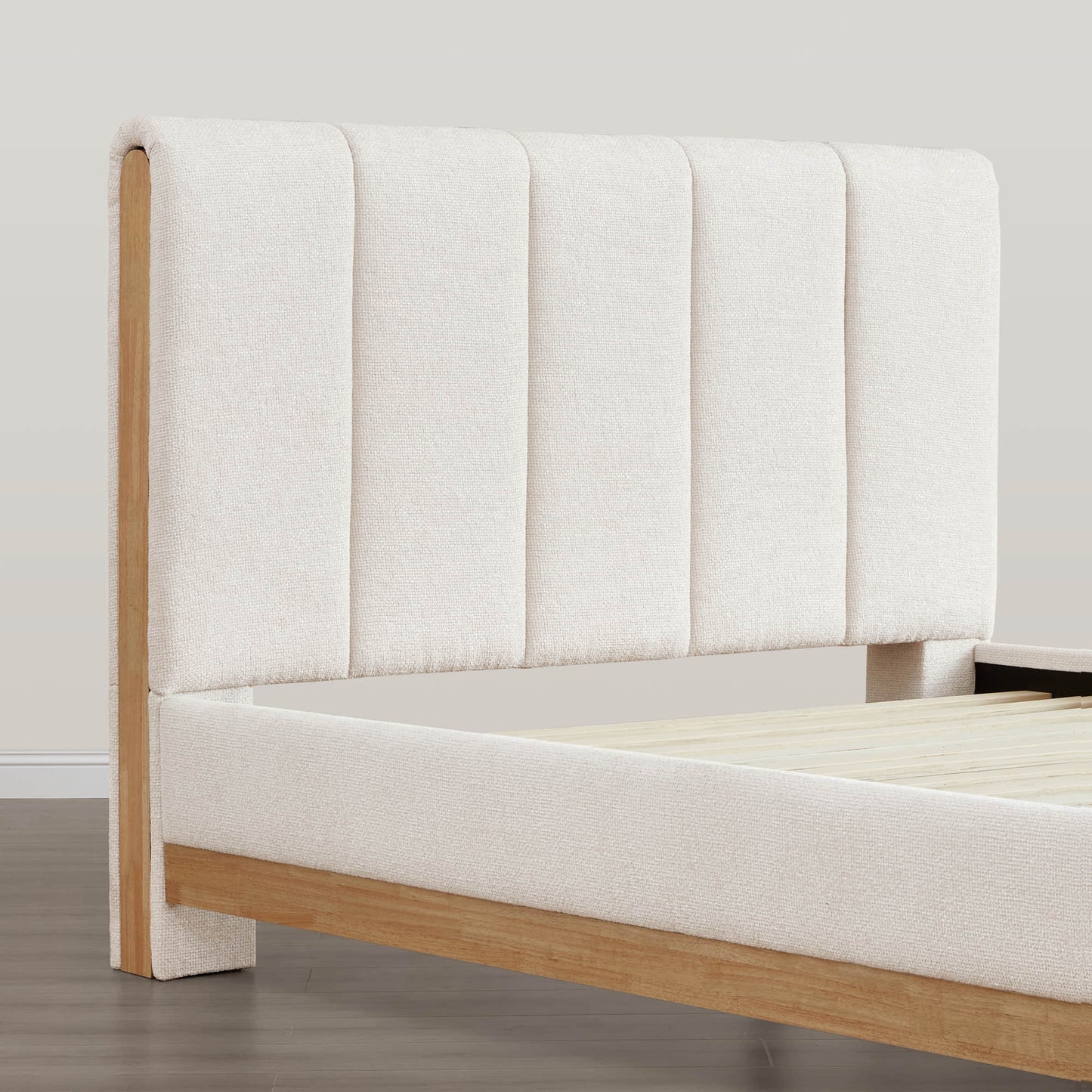 Channel-Tufted Plush Upholstered Platform Bed
