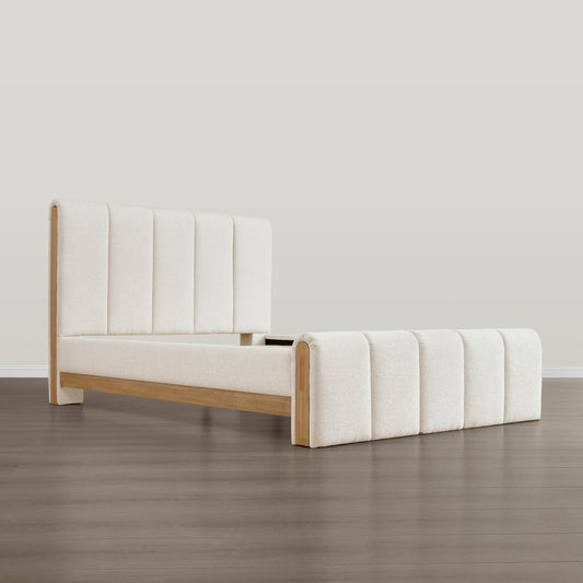 Channel-Tufted Plush Upholstered Platform Bed