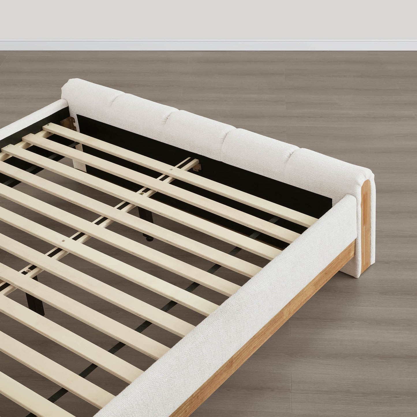 Channel-Tufted Plush Upholstered Platform Bed