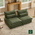 Chenille Armless Lounge Sofa with Adjustable Backrest