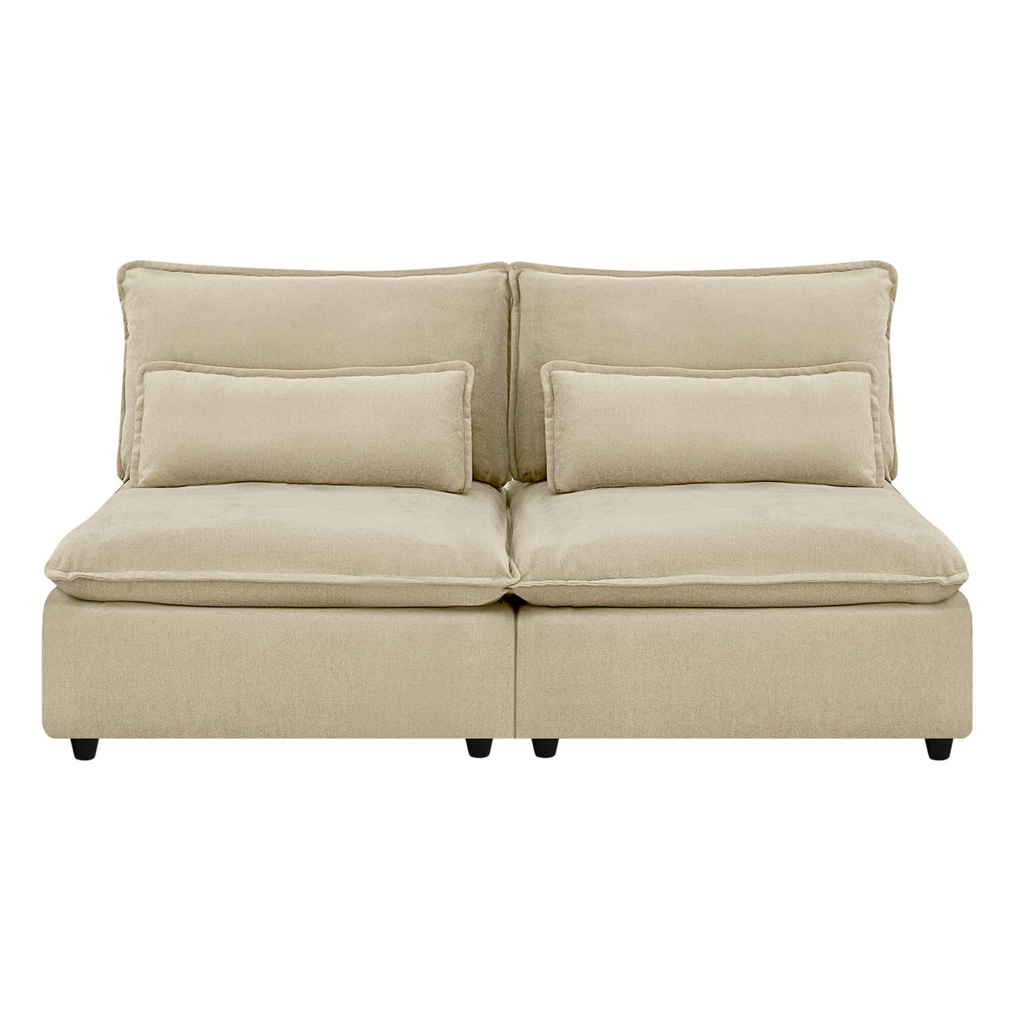 Chenille Armless Lounge Sofa with Adjustable Backrest