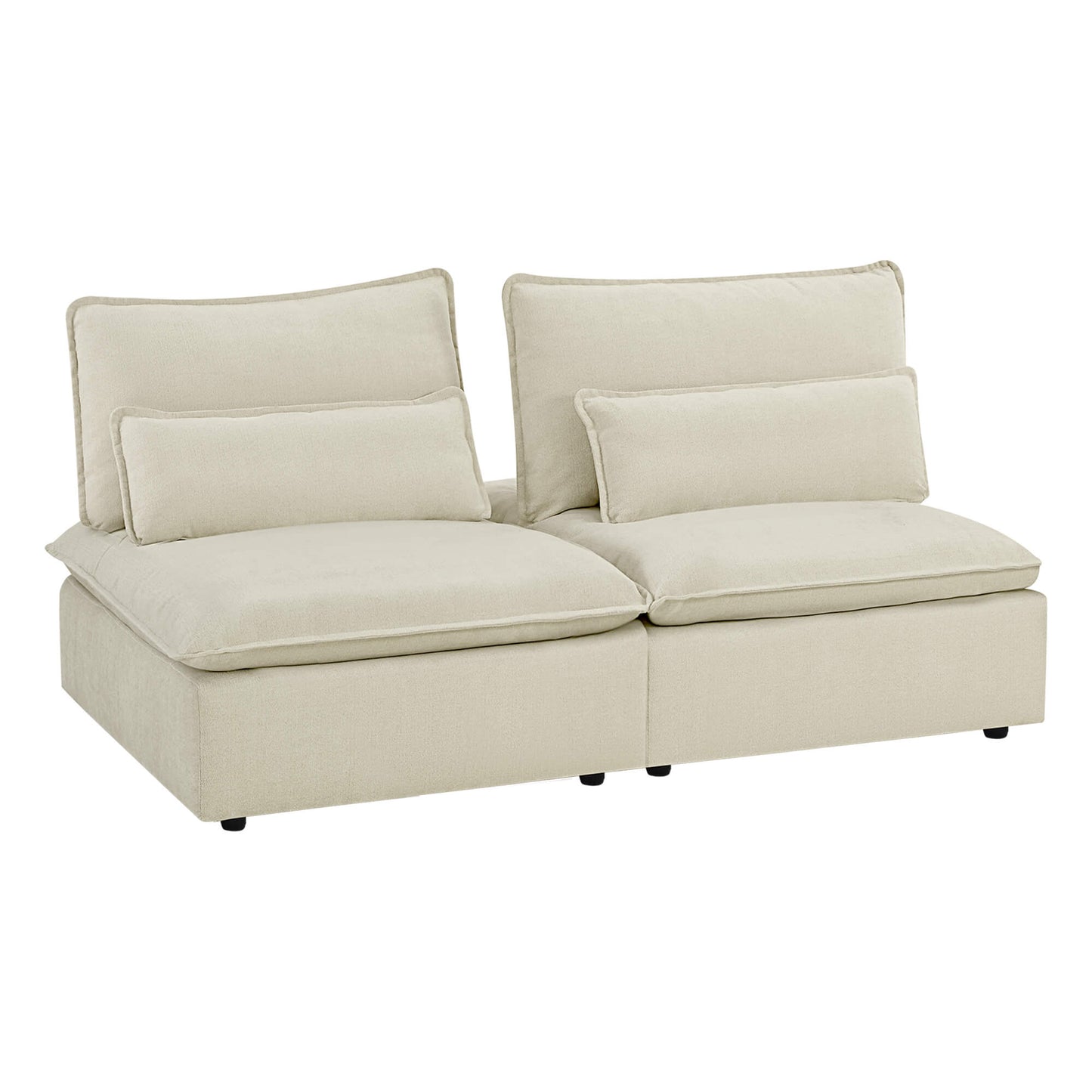 Chenille Armless Lounge Sofa with Adjustable Backrest