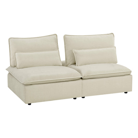 Chenille Armless Lounge Sofa with Adjustable Backrest