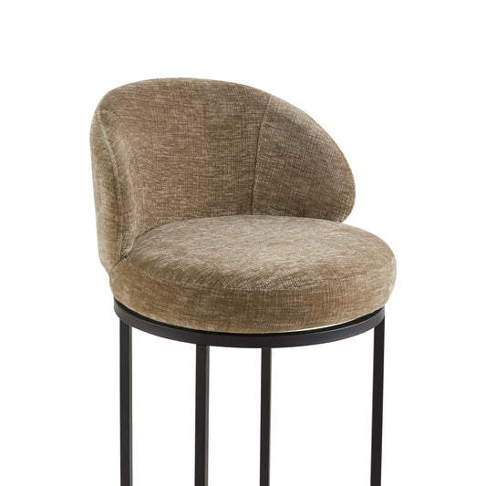Chenille Swivel Counter Stool Set in Modern Design