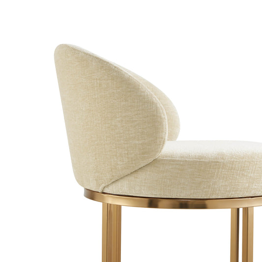 Chenille Swivel Counter Stool Set in Modern Design
