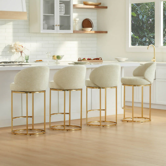 Chenille Swivel Counter Stool Set in Modern Design