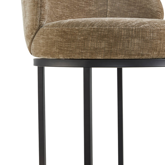 Chenille Swivel Counter Stool Set in Modern Design