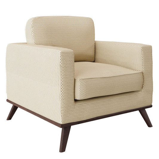 Chester Leather Accent Arm Chair with Birch Wood Base