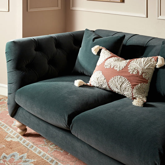 Chesterfield 2-Seater Sofa in Aegean Blue Velvet
