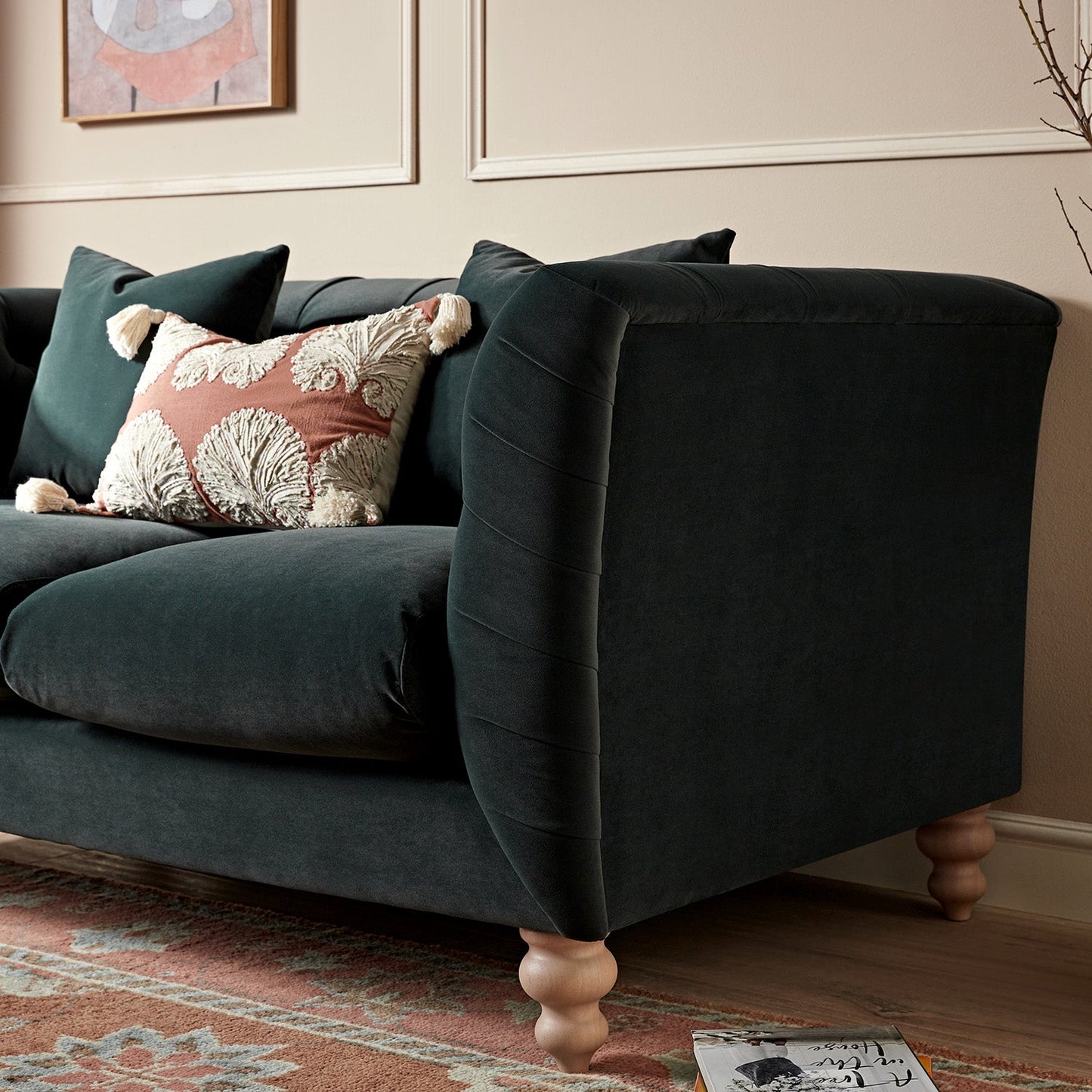 Chesterfield 2-Seater Sofa in Aegean Blue Velvet