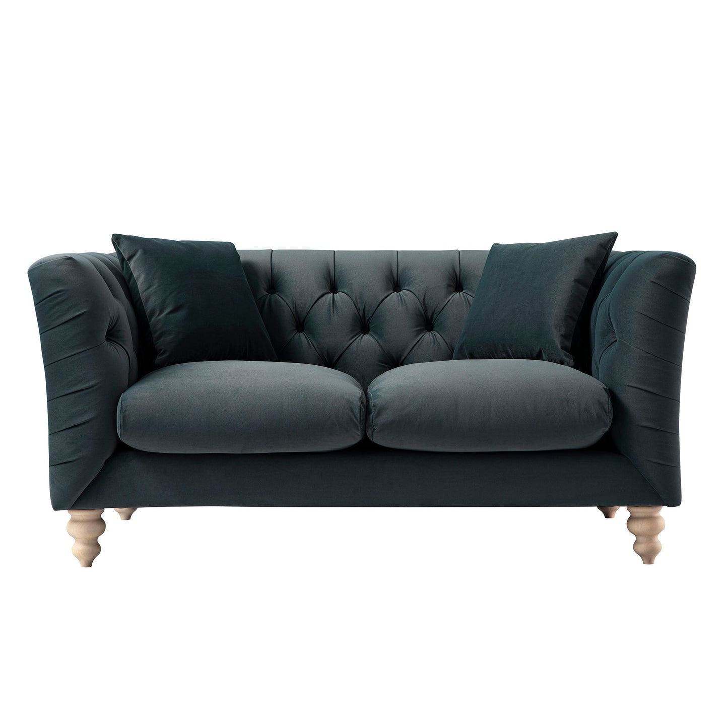 Chesterfield 2-Seater Sofa in Aegean Blue Velvet