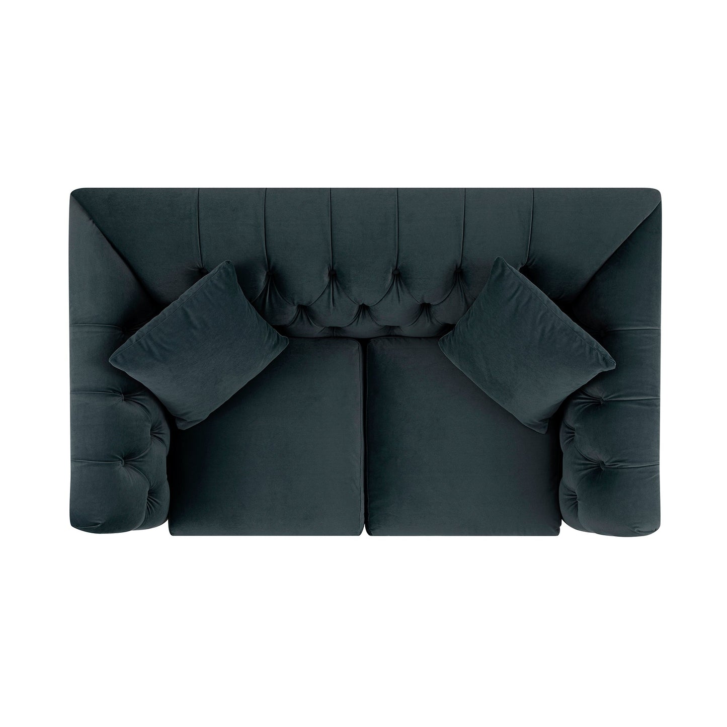 Chesterfield 2-Seater Sofa in Aegean Blue Velvet