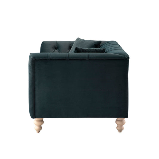 Chesterfield 2-Seater Sofa in Aegean Blue Velvet