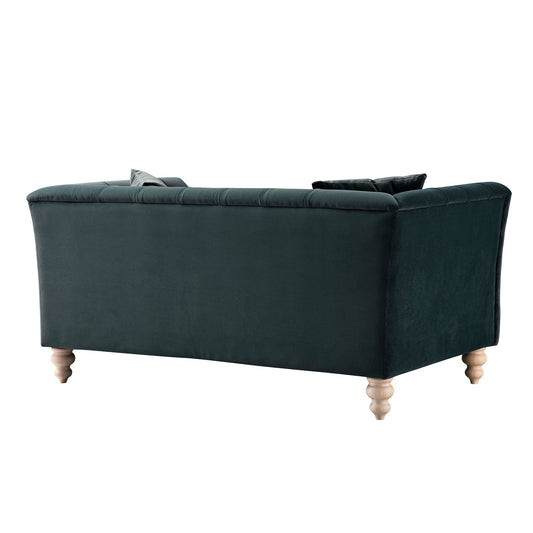 Chesterfield 2-Seater Sofa in Aegean Blue Velvet