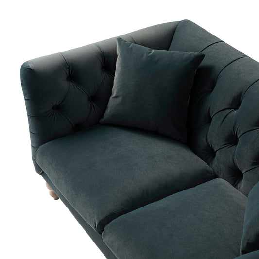 Chesterfield 2-Seater Sofa in Aegean Blue Velvet