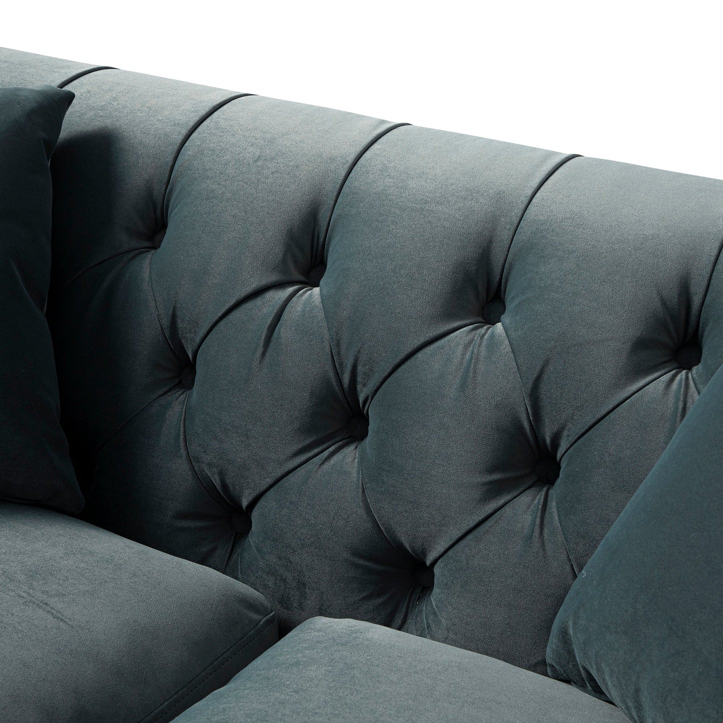 Chesterfield 2-Seater Sofa in Aegean Blue Velvet