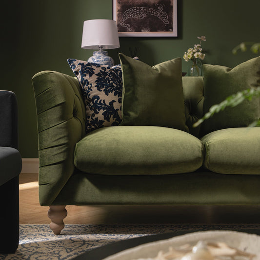 Chesterfield 2-Seater Sofa in Fern Green Velvet