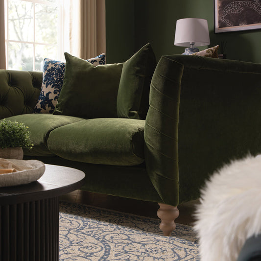 Chesterfield 2-Seater Sofa in Fern Green Velvet