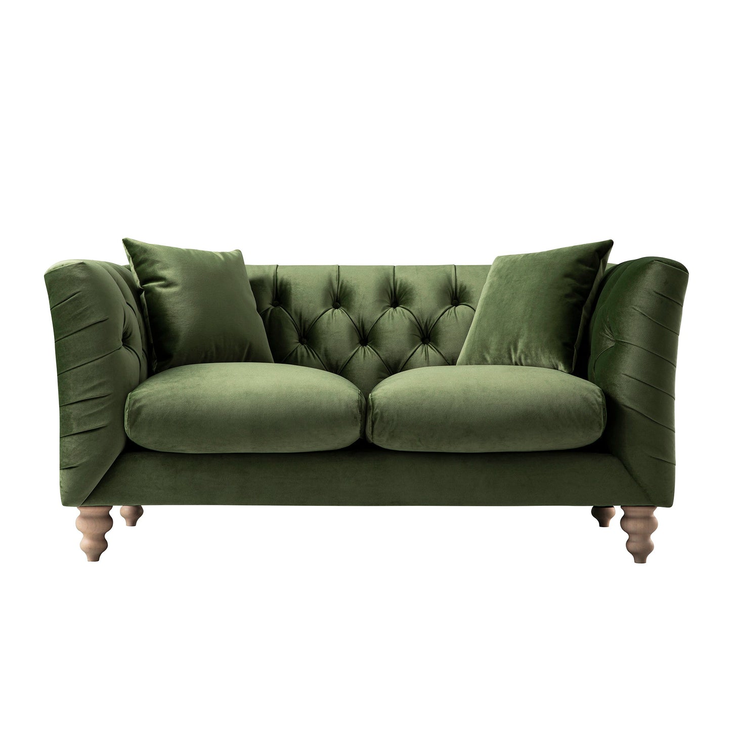 Chesterfield 2-Seater Sofa in Fern Green Velvet