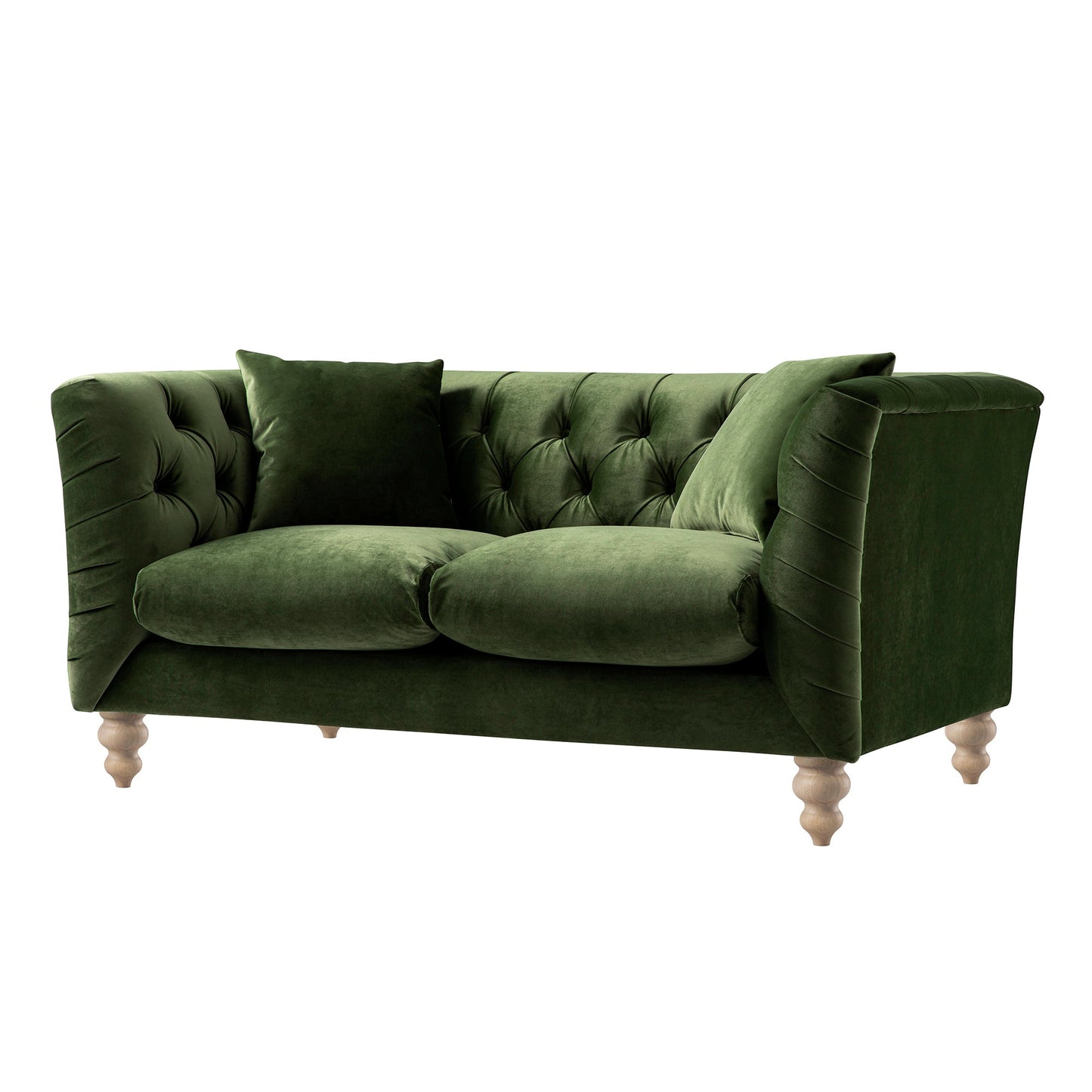 Chesterfield 2-Seater Sofa in Fern Green Velvet