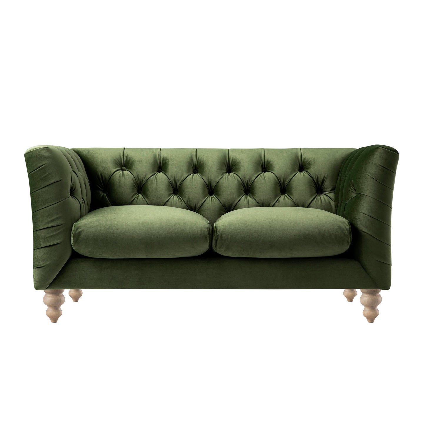 Chesterfield 2-Seater Sofa in Fern Green Velvet