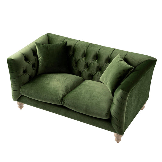 Chesterfield 2-Seater Sofa in Fern Green Velvet