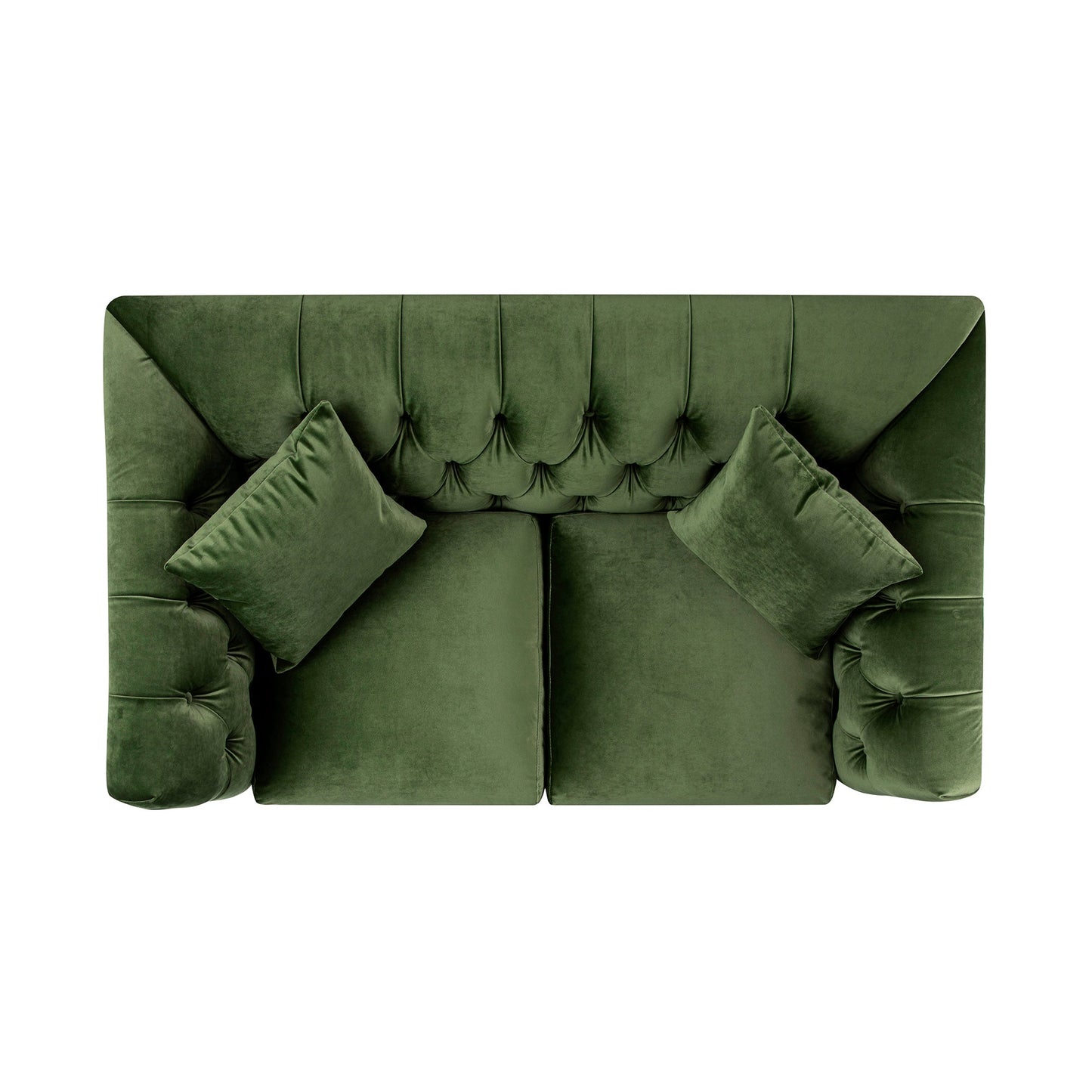 Chesterfield 2-Seater Sofa in Fern Green Velvet
