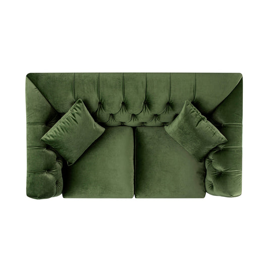 Chesterfield 2-Seater Sofa in Fern Green Velvet