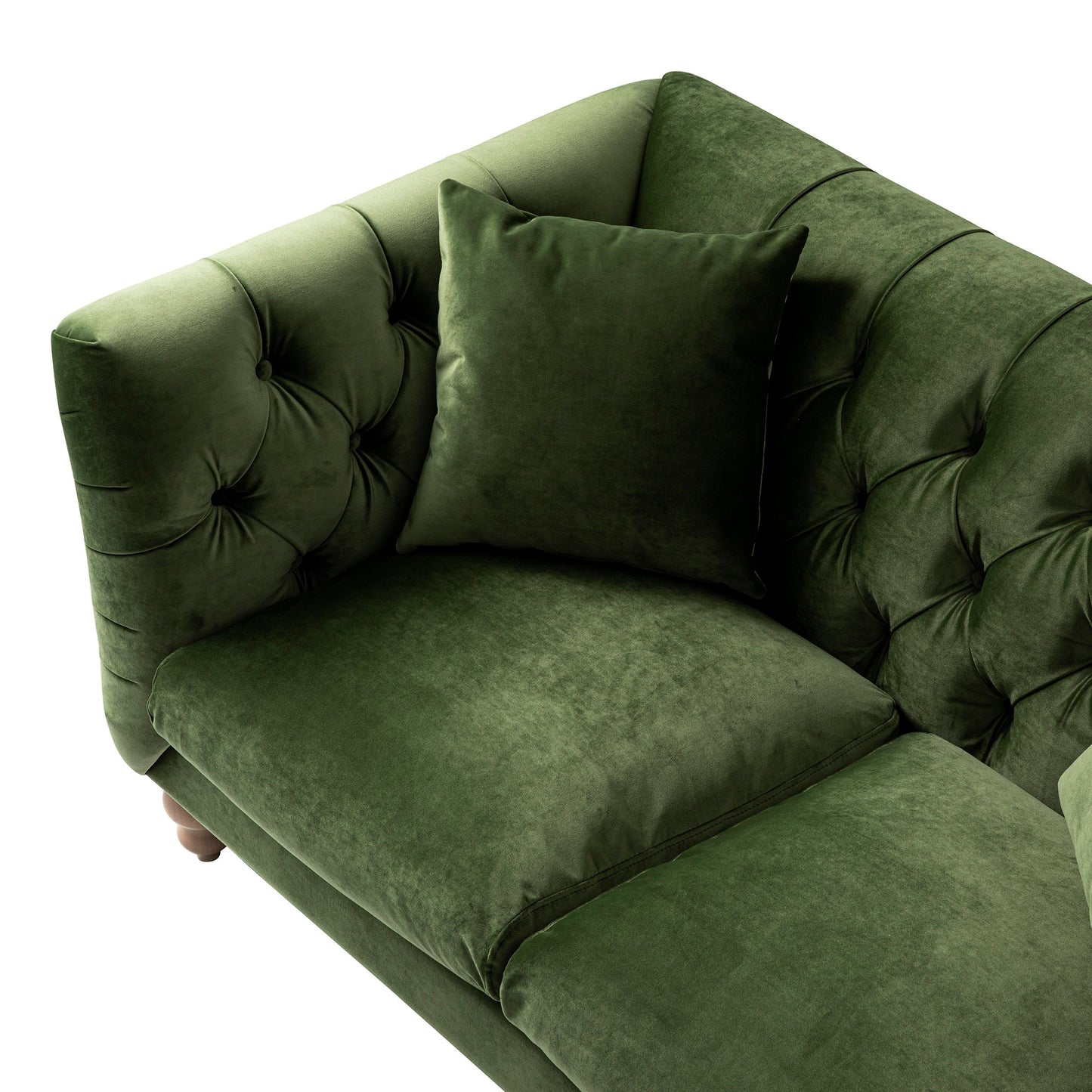 Chesterfield 2-Seater Sofa in Fern Green Velvet