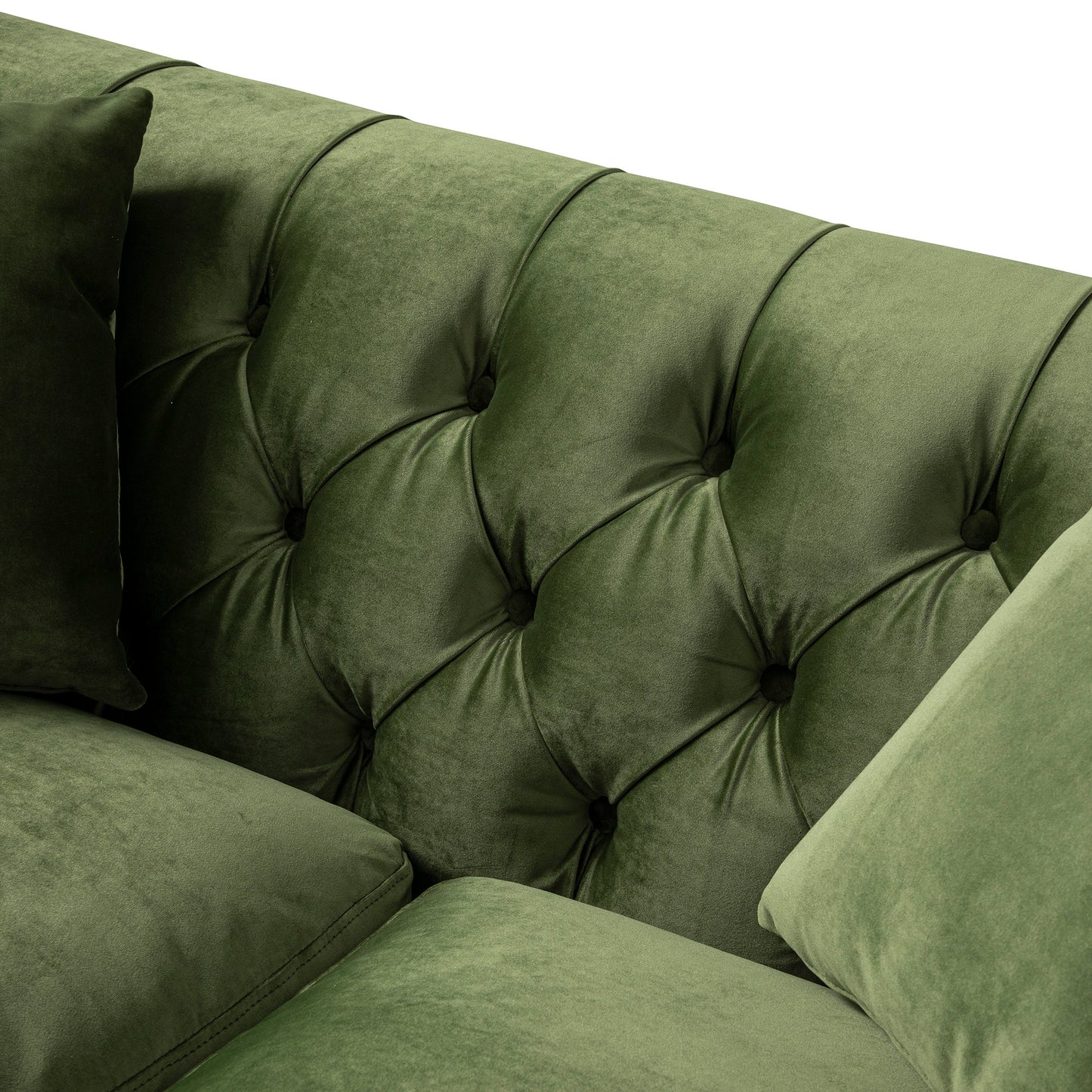 Chesterfield 2-Seater Sofa in Fern Green Velvet