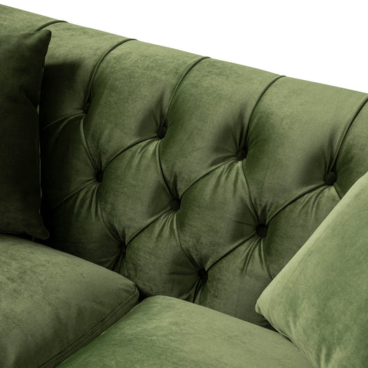 Chesterfield 2-Seater Sofa in Fern Green Velvet