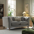 Chesterfield 2-Seater Sofa in Mist Grey Chenille
