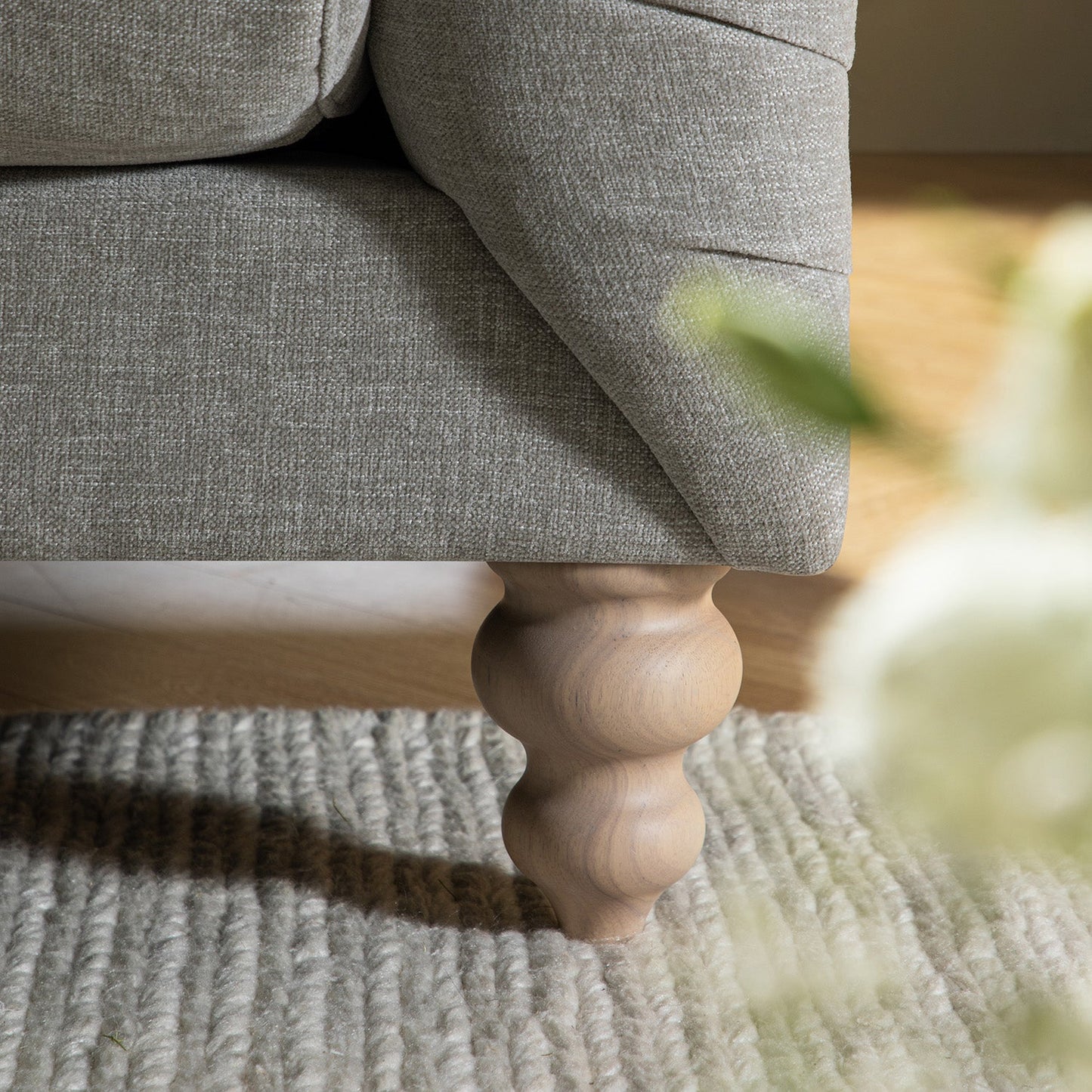 Chesterfield 2-Seater Sofa in Mist Grey Chenille