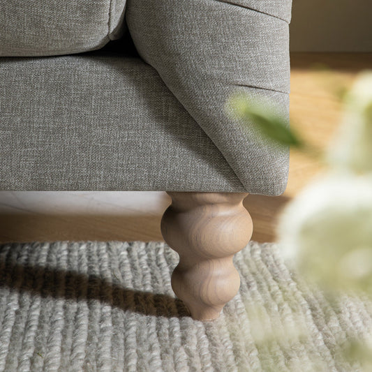 Chesterfield 2-Seater Sofa in Mist Grey Chenille