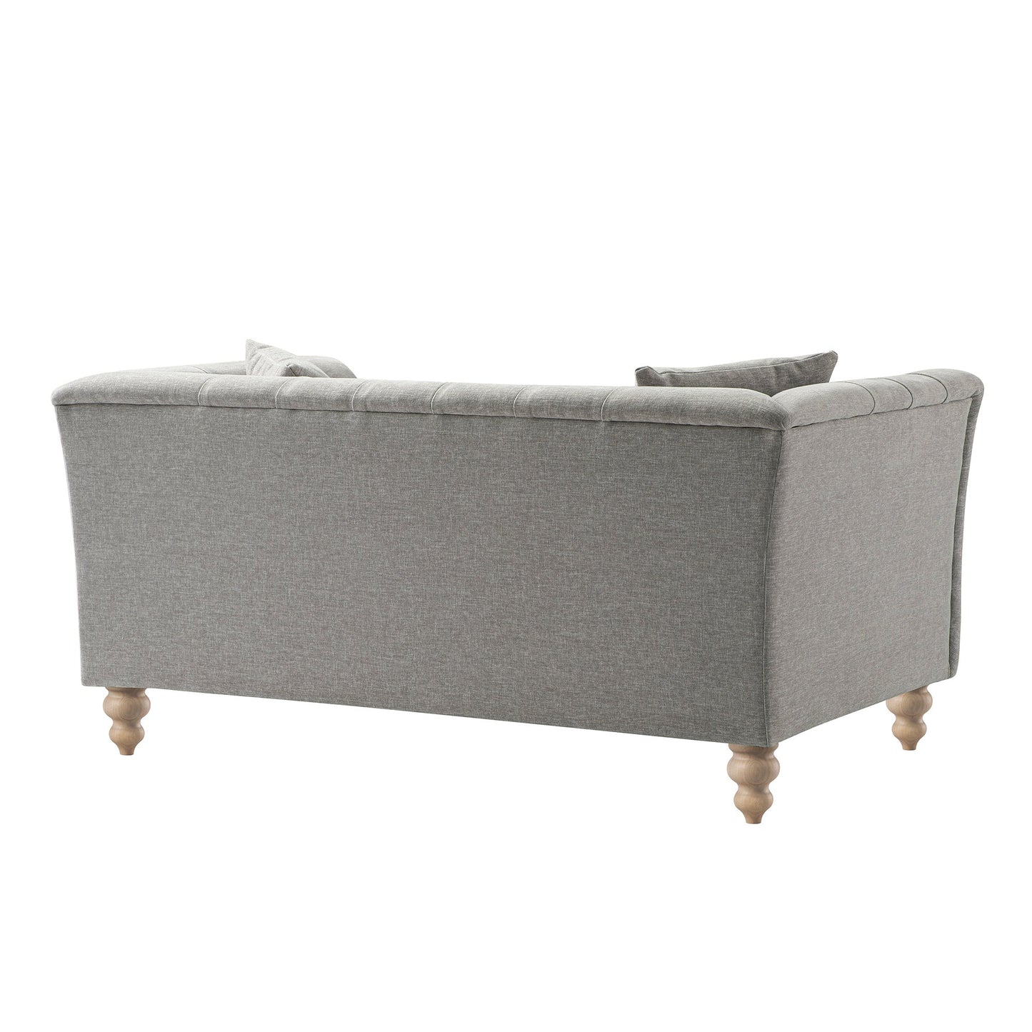 Chesterfield 2-Seater Sofa in Mist Grey Chenille
