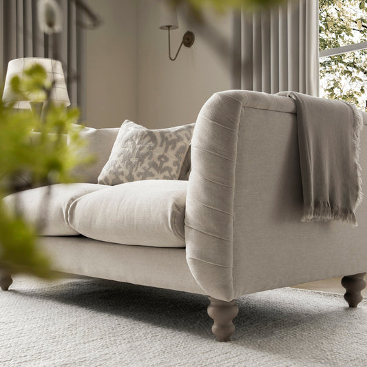 Chesterfield 2-Seater Sofa in Oatmeal Chenille