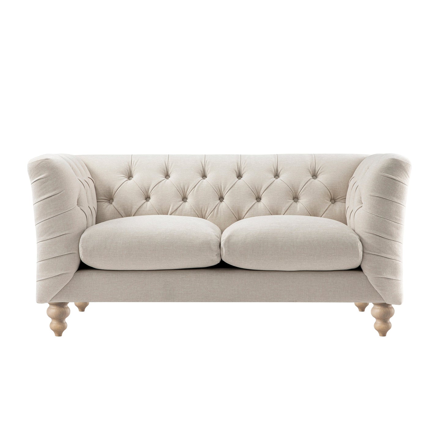 Chesterfield 2-Seater Sofa in Oatmeal Chenille