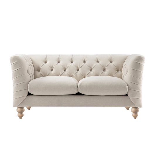 Chesterfield 2-Seater Sofa in Oatmeal Chenille