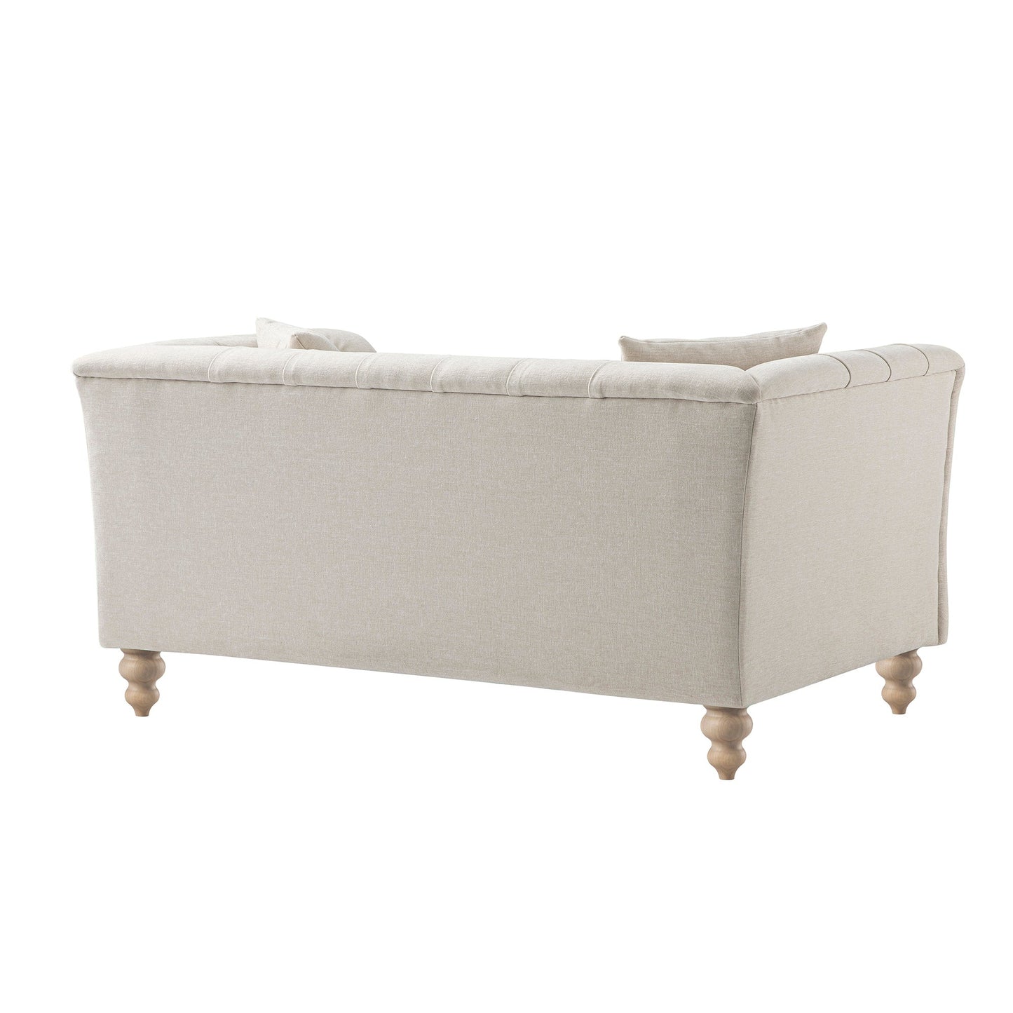 Chesterfield 2-Seater Sofa in Oatmeal Chenille