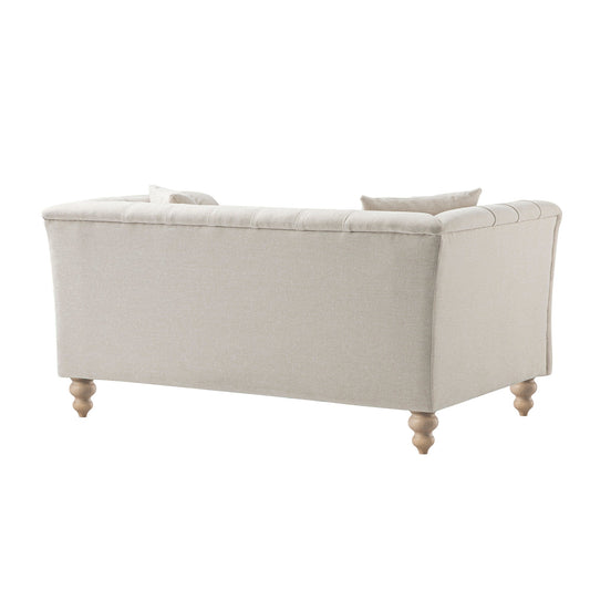 Chesterfield 2-Seater Sofa in Oatmeal Chenille