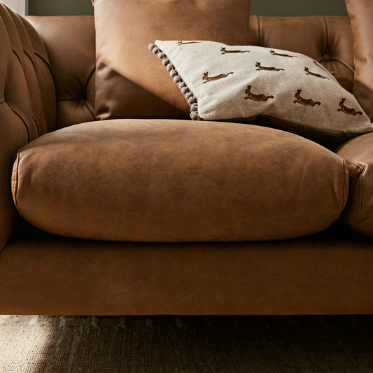 Chesterfield 2-Seater Sofa in Tan Faux Leather