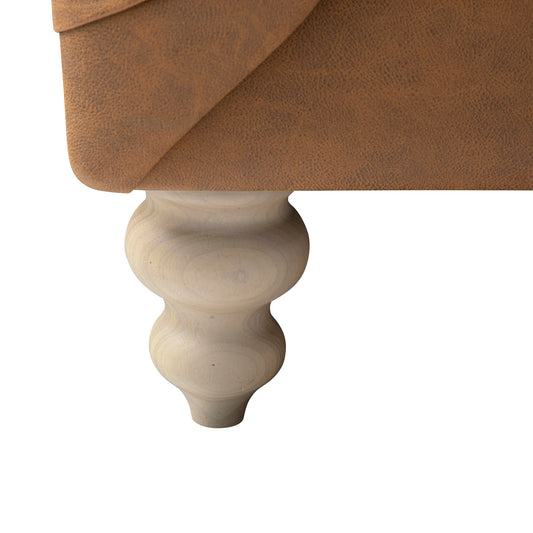 Chesterfield 2-Seater Sofa in Tan Faux Leather