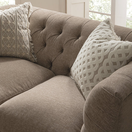Chesterfield 2-Seater Sofa in Taupe Chenille