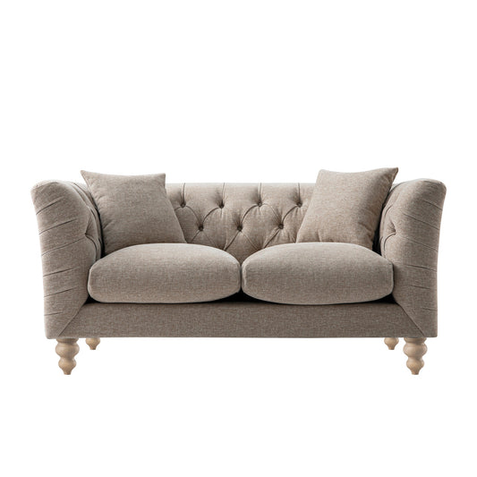 Chesterfield 2-Seater Sofa in Taupe Chenille