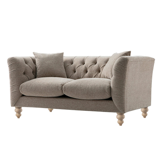 Chesterfield 2-Seater Sofa in Taupe Chenille