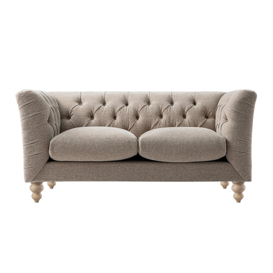 Chesterfield 2-Seater Sofa in Taupe Chenille
